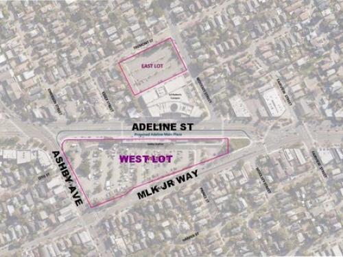 Aerial view of Ashby BART station area