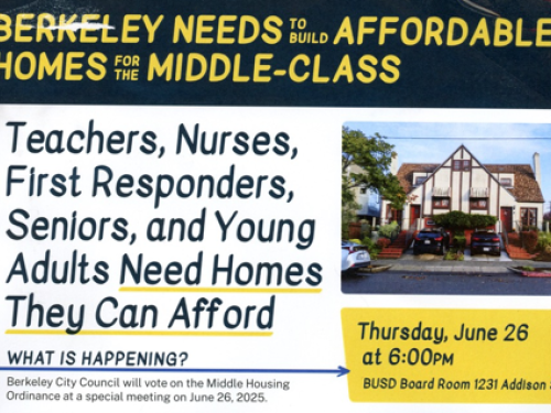 Flyer implying Middle Housing will provide Middle-Class Housing