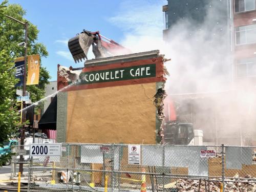 Demolition of Au Coquelet Cafe